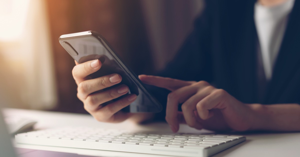 A person holding a phone